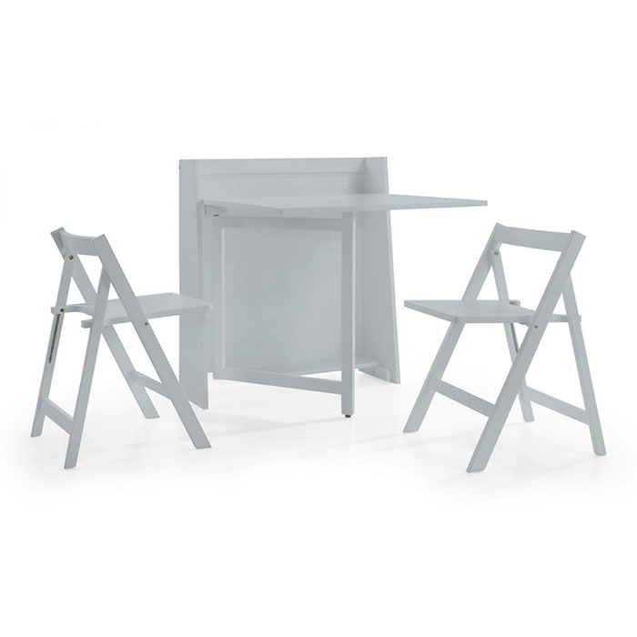 Helsinki Grey Dining Set (2 Folding Chairs) - Click Image to Close